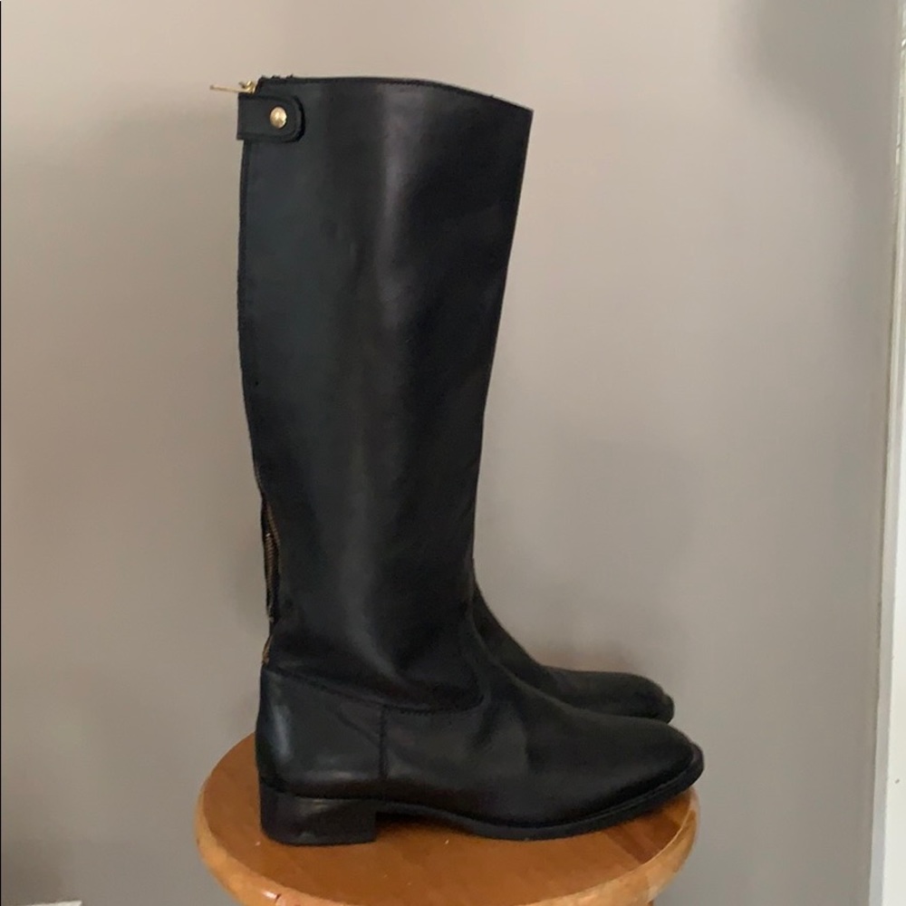 J. Crew Black Leather Riding Boots